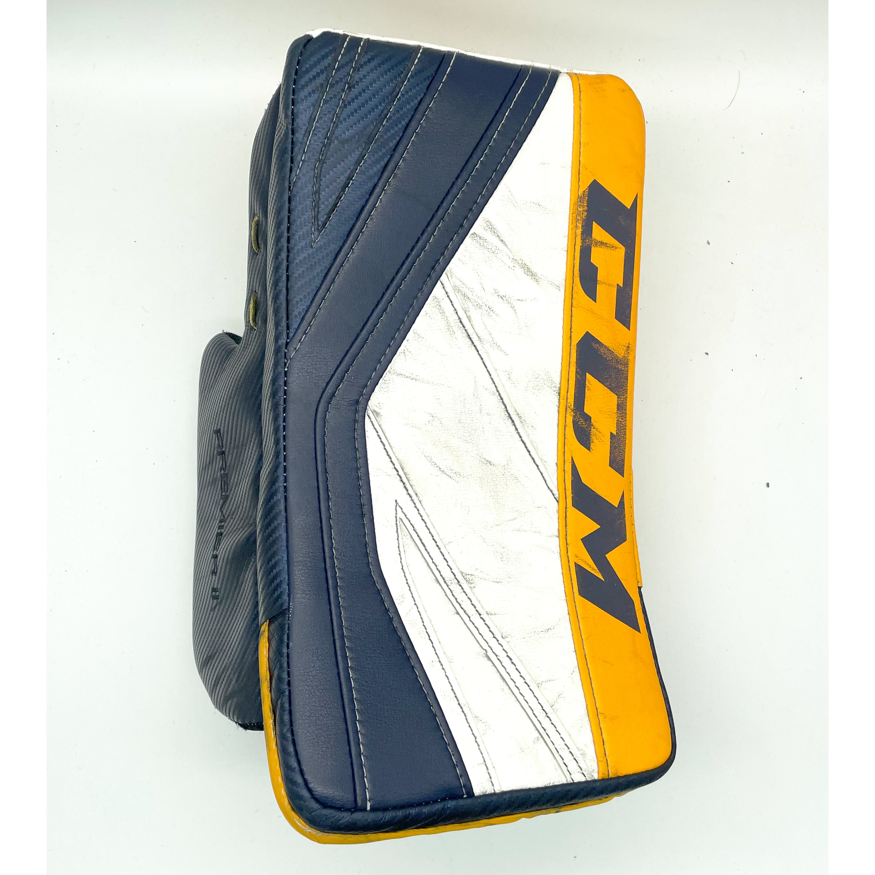 CCM Premier II - Bloqueur de gardien d'occasion (bleu marine/jaune/blanc)